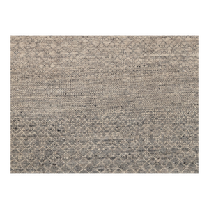 10' x 14' Savannah Hand Knotted Modern Cream Grey Wool & Silk Rug