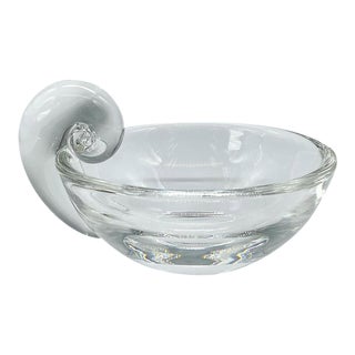 Mid 20th Century Steuben Olive Fine Leaded Crystal Dish For Sale