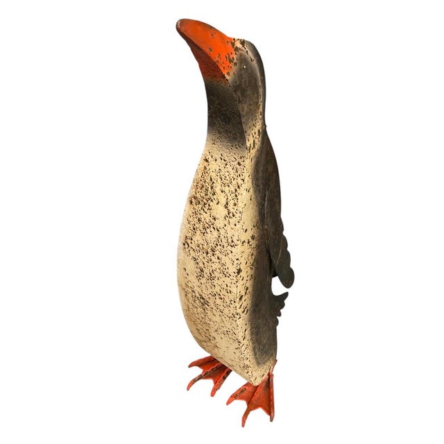 Mid-Century Modern Painted Metal Penguin Garden Sculpture For Sale - Image 4 of 8