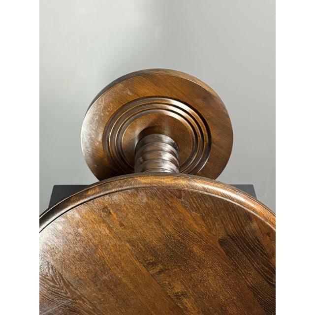 Mid-Century French Brutalist Turned Wood Winepress Side Table in the style of Charles Dudouyt, 1950s For Sale - Image 6 of 15
