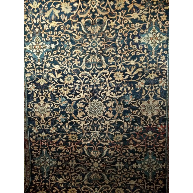 Blue 19th Century Persian Ziegler Mahal Sultanabad, Handwoven All-Over Pattern, Navy & Ivory, 9’ X 12’ For Sale - Image 8 of 12