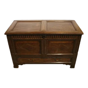 Early 18th Century Inlaid & Carved English Coffer