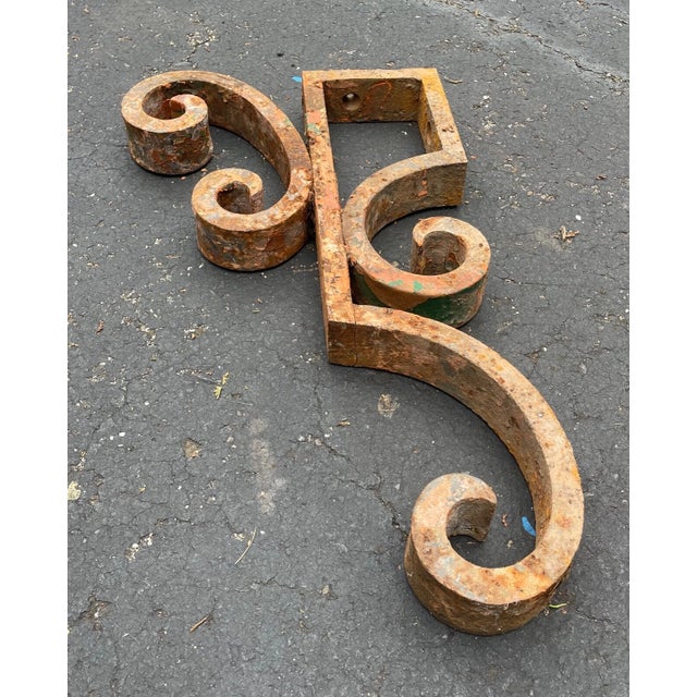 Large Antique 1800s Cast Iron Architectural Salvage Corbel Bracket Church Sconce For Sale In New York - Image 6 of 8