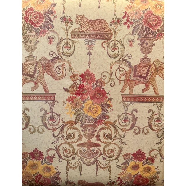 Antique Louis XIII Style Brown Walnut Tiger and Elephant Tapestry Armchairs - A Pair For Sale - Image 10 of 16