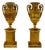 19th Century Gilded Bronze Fluted Vases on Plinth, Italy, Set of 2 For Sale