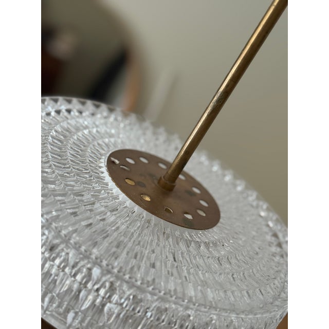 1960s Mid-Century Glass and Brass Hallway Pendant by Carl Fagerlund for Orrefors, 1960s For Sale - Image 5 of 9
