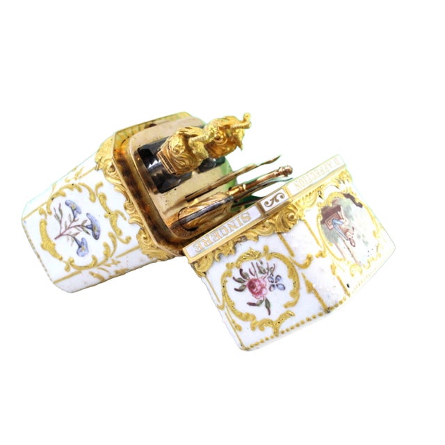 Writing Utensils in Ceramic, Gold and Diamond, Set of 7 For Sale