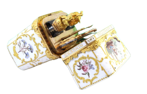 Writing Utensils in Ceramic, Gold and Diamond, Set of 7