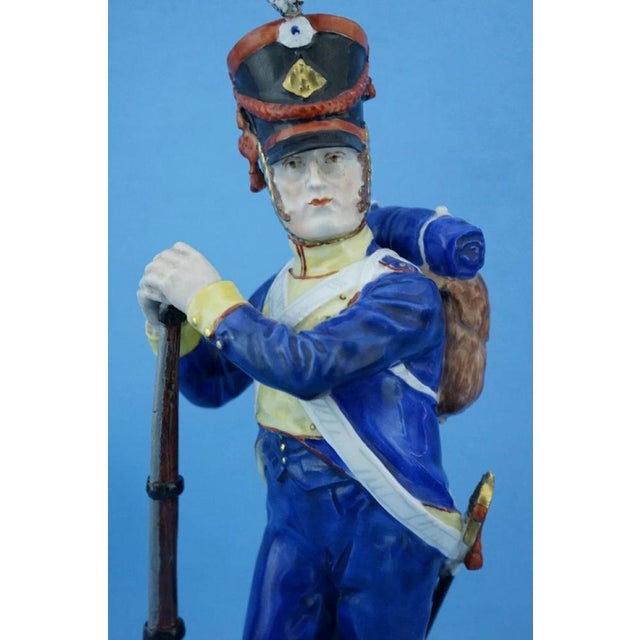 20th Century Porcelain Napoleonic Soldier of the Neuchatel Battalion from Carl Thieme's Potschappel Factory For Sale - Image 11 of 18