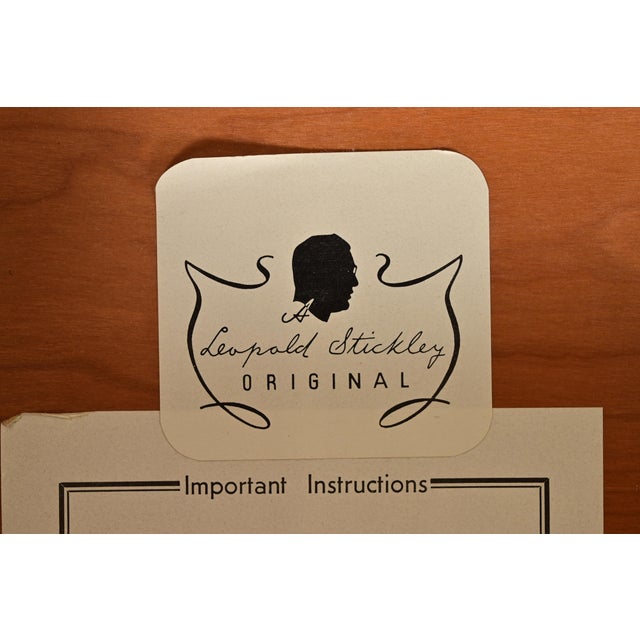 L. & J. G. Stickley Georgian Cherry Wood Bureau With Drop Front Secretary Desk and Bookcase Hutch For Sale - Image 11 of 14