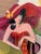 A fabulous striking Isaac Maimon original oil on canvas of one of his stylized Parisian cafe ladies dressed in a strapless...