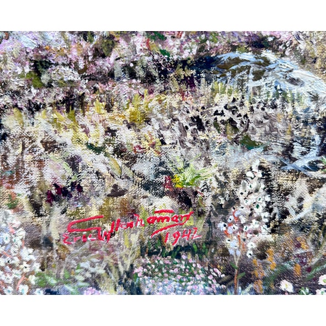 Impressionist Landscape With Spring Flowers Oil Painting For Sale - Image 3 of 4
