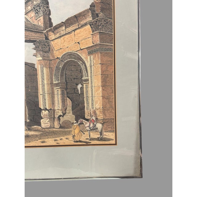 Mid 20th Century Vintage Landscape Watercolor Painting Drawing of the Monumental Arch For Sale - Image 5 of 8