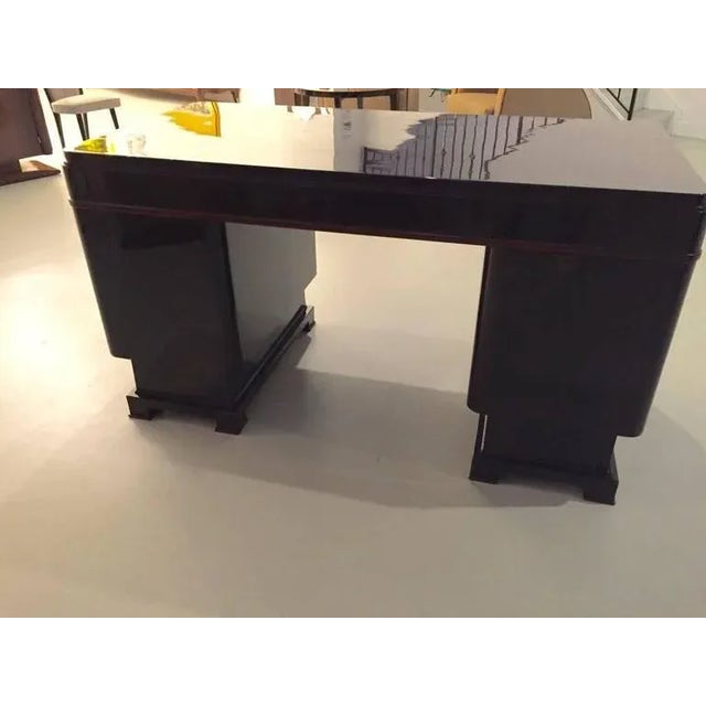 Brown French Art Deco Two-Tone Desk For Sale - Image 8 of 10