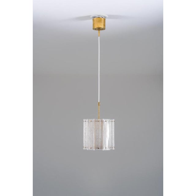 Glass and Brass Pendants attributed to Falkenbergs Belysning, Sweden, 1960s, Set of 2 For Sale - Image 3 of 10