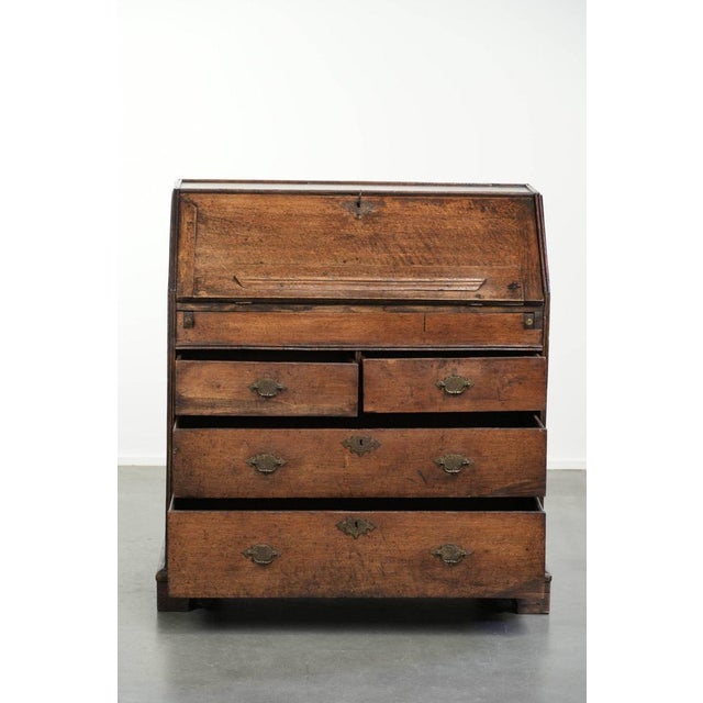 Antique English Oak Secretary Desk For Sale - Image 3 of 14
