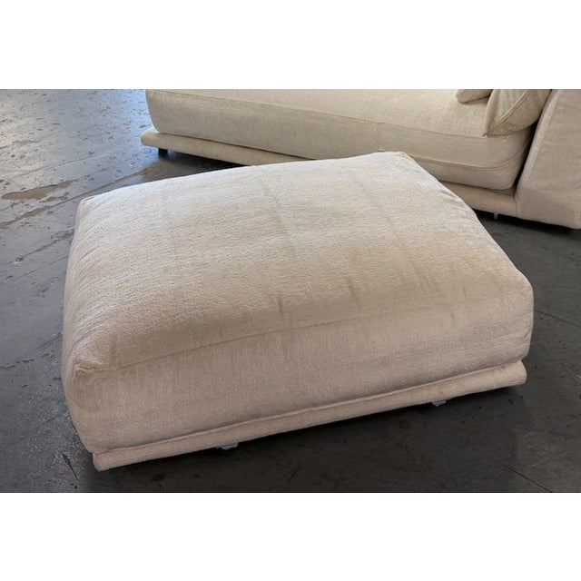 Montauk "Jill" Modular Sofa in Cream Off-White Velvet For Sale - Image 15 of 17