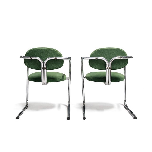 Space Age Chairs with Green Upholstery, 1970s, Set of 2 For Sale - Image 4 of 10