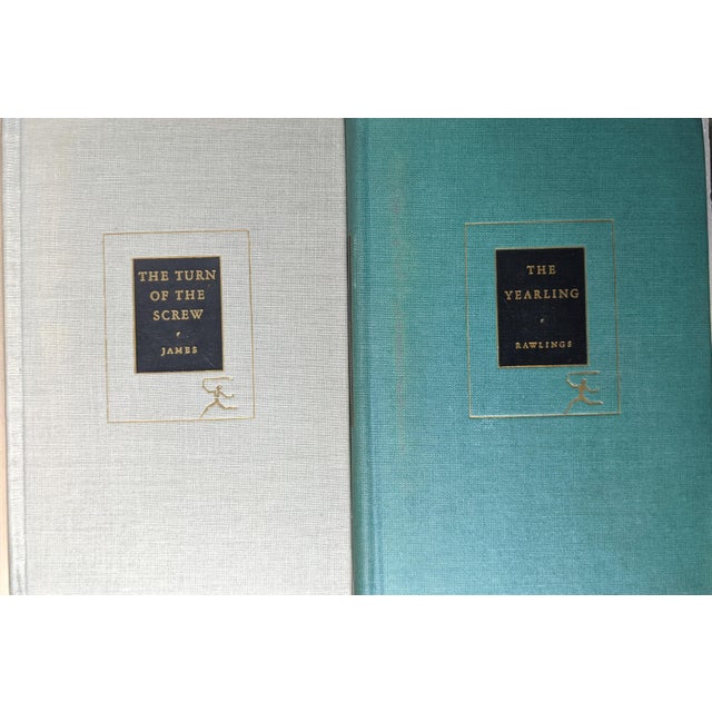 English Vintage Classic Literature Decorative Books in Green & Gold, Set of 3 For Sale - Image 3 of 12