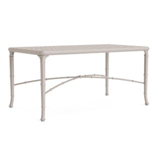 Brown Jordan Calcutta 24" x 42" Cast Top Coffee Table, Dove frame For Sale