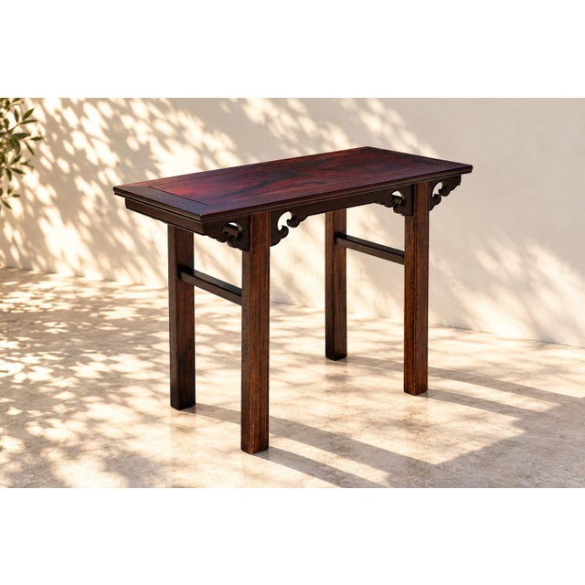 Late 19th Century Chinese Antique Wine Console Table Solid Wood Single Board Elegant Ming For Sale - Image 5 of 18