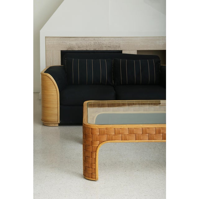 Brown Late 20th Century Woven Reed Coffee Table For Sale - Image 8 of 9