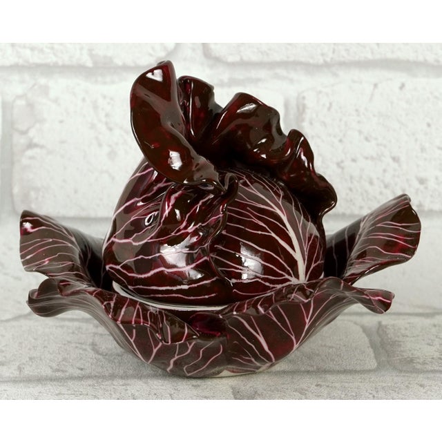 Trompe-L’œil Porcelain Box in the Shape of a Red Cabbage by Didier Gardillou For Sale - Image 4 of 7