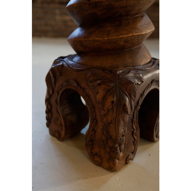 19th-Century French Carved Wine Press Screw Pedestal, 1890 For Sale - Image 10 of 18