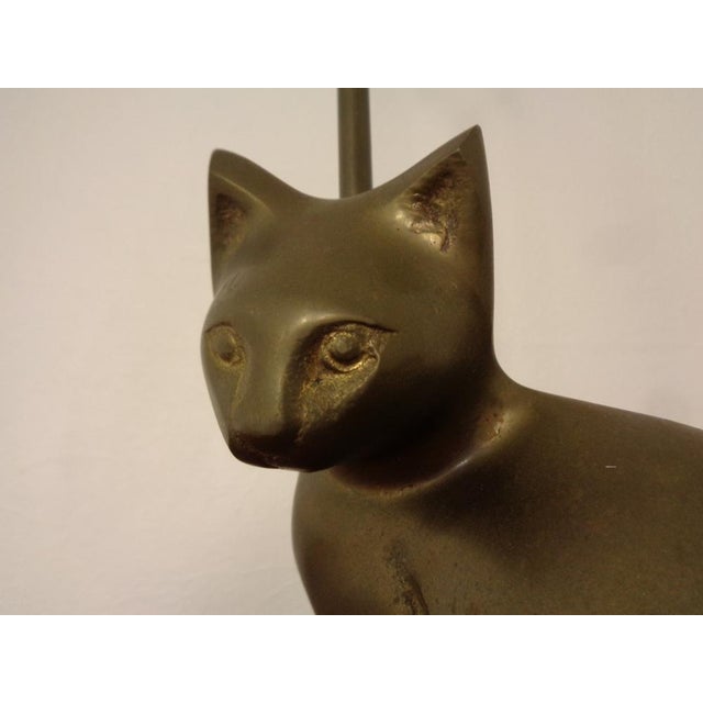 Gold Large Cat Brass Door Stopper, 1960s For Sale - Image 8 of 18