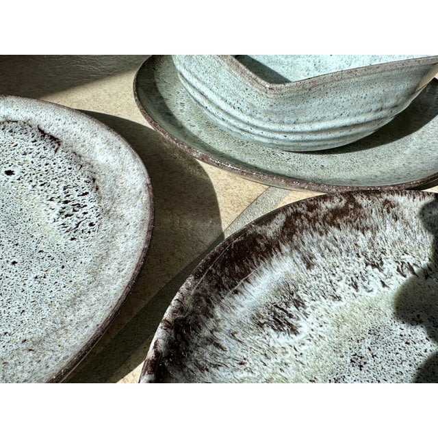 Maroon Ceramic Bowls and Plates from Serocka, Germany, 1970s, Set of 6 For Sale - Image 8 of 18