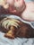 Textile Antique 19th Century Baby Jesus Oil Painting Madonna Del Velo After Carlo Dolci For Sale - Image 7 of 17