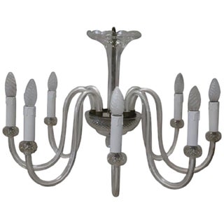 Vintage Transparent Murano Glass Chandelier, 1980s For Sale
