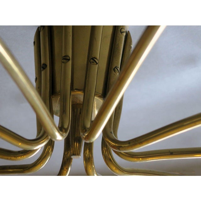 Vintage Austrian Elliptical Brass and Glass Chandelier, 1950s For Sale - Image 4 of 15