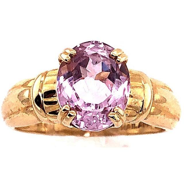 Gold 14 Karat Yellow Gold Fashion Oval Amethyst Ring For Sale - Image 8 of 9