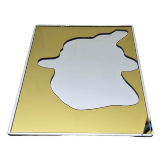 Mirror with Shaped Yellow Decoration, 1990s For Sale