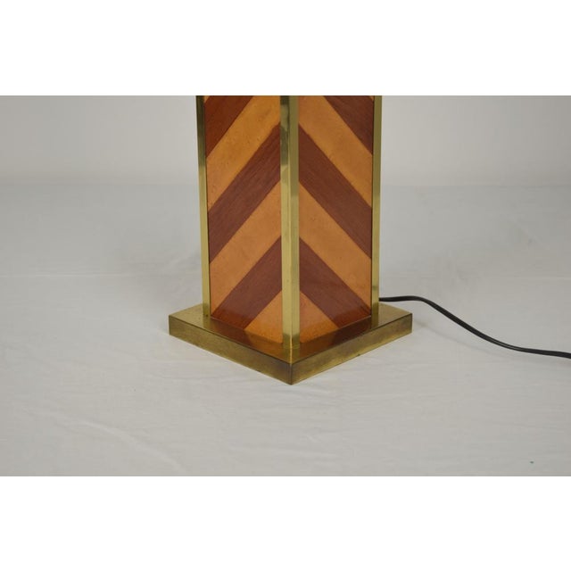 Table Lamp in Wood and Brass, Italy, 1970s For Sale - Image 9 of 14