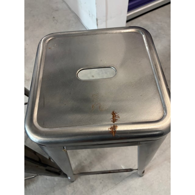 Tolix Mid 20th Century Tolix Marais Bar Stools - Set of 4 For Sale - Image 4 of 7