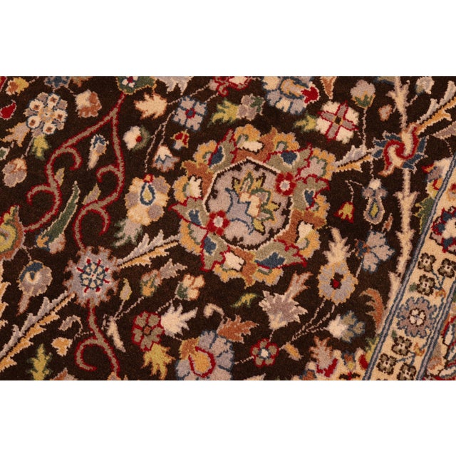 Art Nouveau Boho Chic 1990's Pak-Persian Brown/Taupe Wool Rug - 5'11'' X 9'2'' For Sale - Image 3 of 9