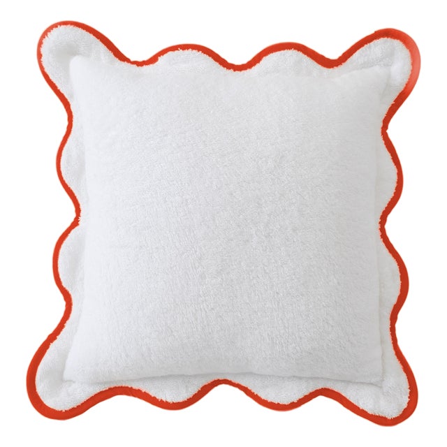 Chairish x Kassatex - Scallop Lounge Chair 20" Pillow, Coral For Sale