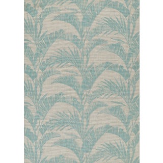 Momeni Contemporary Indoor/Outdoor Riviera Palm Rug in Aqua, 8' x 10' For Sale