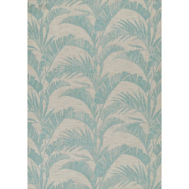 Momeni Contemporary Indoor/Outdoor Riviera Palm Rug in Aqua, 8' x 10' For Sale
