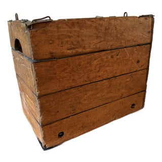 Antique Hubbard's Wood Wire Sewn Folding / Collapsible Crate For Sale