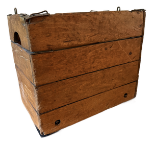 Antique Hubbard's Wood Wire Sewn Folding / Collapsible Crate