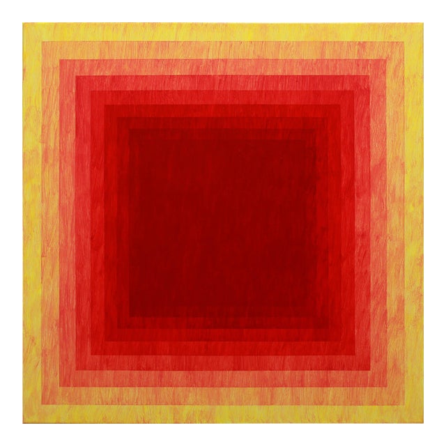 Contemporary Abstract Acrylic on Canvas "Filtered Light (Aureolin Yellow / Rose Madder)" by Andy Harwood For Sale