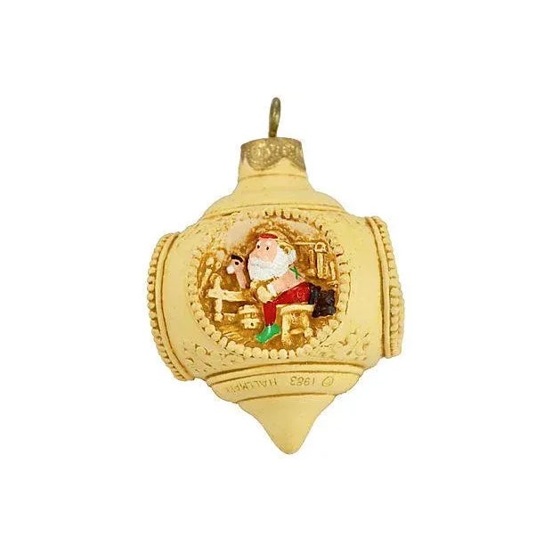 Traditional Ivory Hallmark Panel Teardrop Ornament For Sale - Image 3 of 7