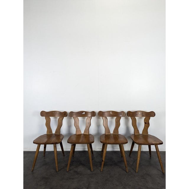 Vintage Chalet Pine Chairs, Set of 4, in Very Good conditions.