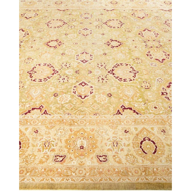 Solo Rugs Mogul, One-of-a-Kind Hand-Knotted Area Rug - Green, 9' 3" x 12' 4" For Sale - Image 4 of 8