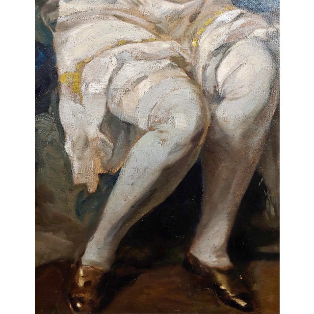 Brown Lajos Jambor -Woman Looking at a Hand Mirror -Oil Painting C.1920s For Sale - Image 8 of 12