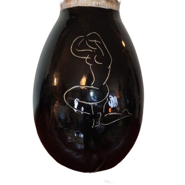 1950s French Atelier Cérenne Ceramic Lamp Base With Sgraffito Nude, Vallauris, C. 1950 For Sale - Image 11 of 13