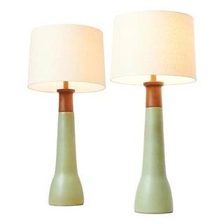 1950s Stoneware Table Lamps by Gordon & Jane Martz - a Pair For Sale